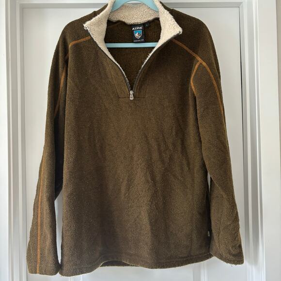 Kuhl Alfpaca Fleece 1/4 Zip Pullover Size Large Espresso Brown Fleece Neck - Picture 1 of 5